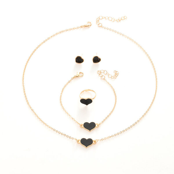 Simple Love Jewelry Women's Fashion Necklace Suit Heart Jewelry Set Gift For Her Fashion Party Jewelry - Image 3